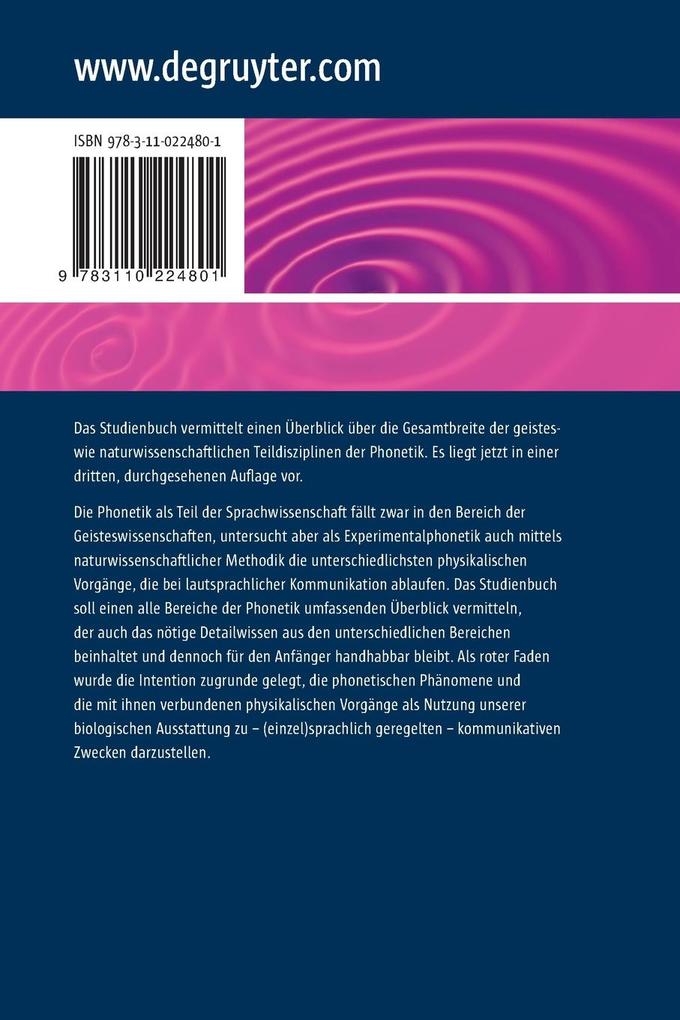 Weitere Ansicht: Einführung in die Phonetik | Bernd Pompino-Marschall