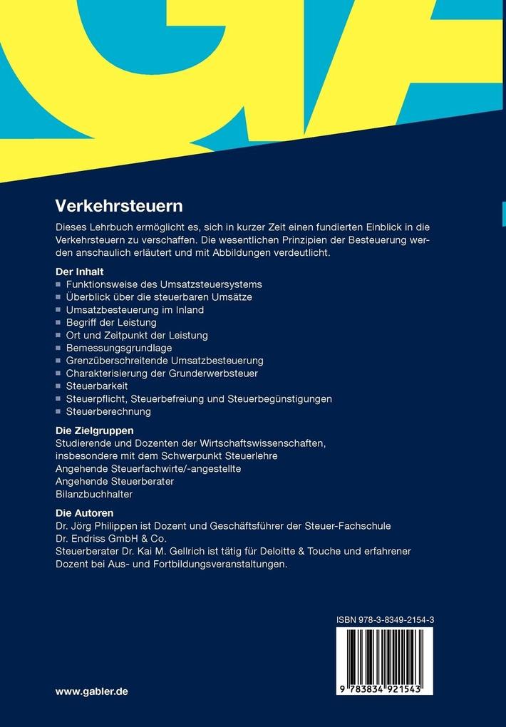 Weitere Ansicht: Verkehrsteuern | Kai Gellrich, Jörg Philippen
