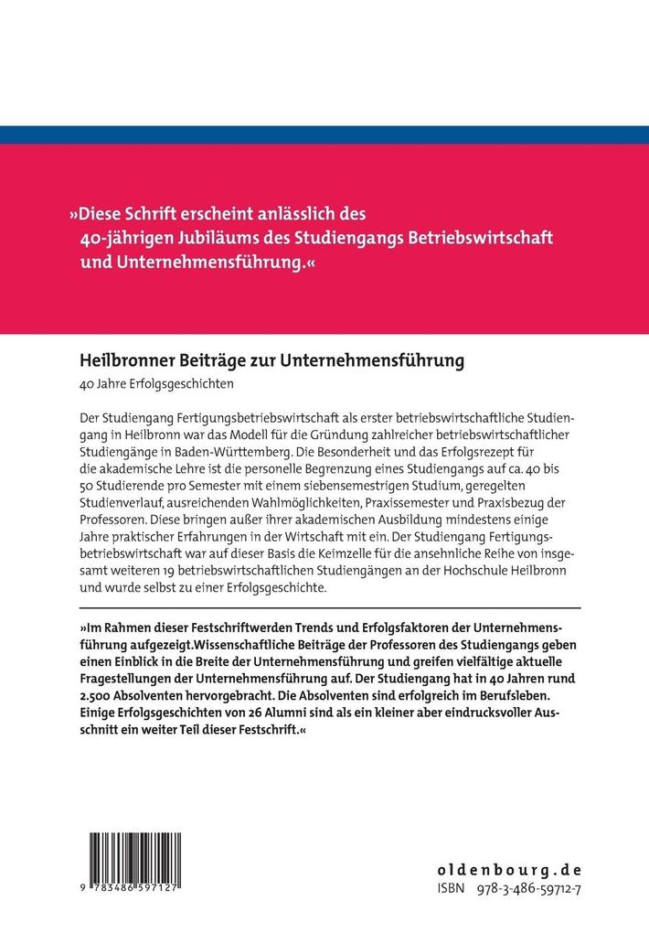 Weitere Ansicht: Heilbronner Beiträge zur Unternehmensführung