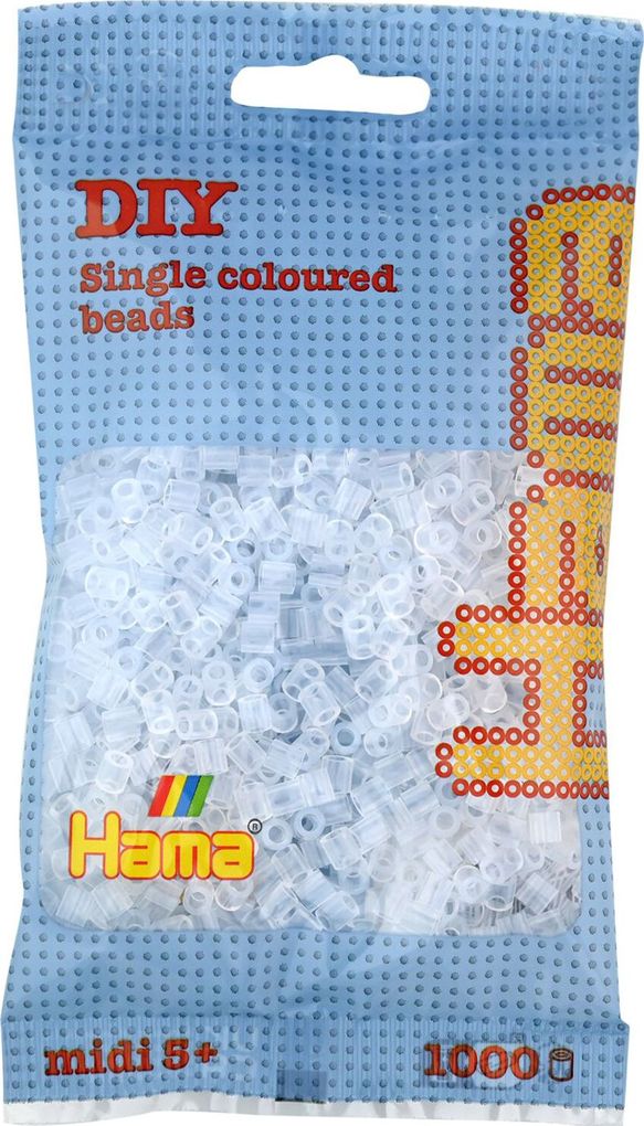 Produktbild: Hama - Perlenbeutel 1000 Stück transparent/weiß