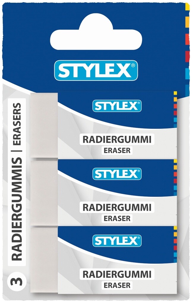 Produktbild: Stylex Radiergummi, 3 Stück, weiß