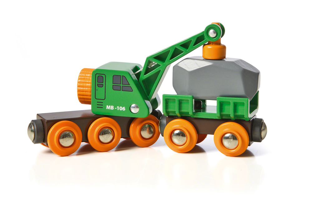 Weitere Ansicht: BRIO - Grüner Kranwagen mit Anhänger und Fracht | BRIO®