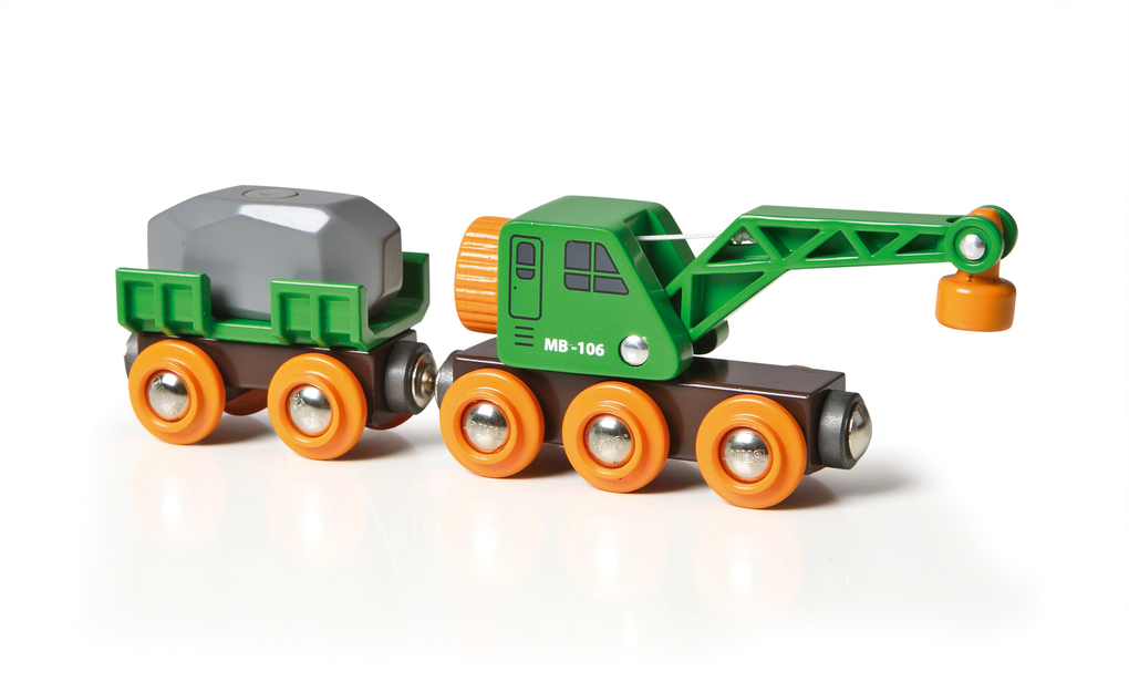Weitere Ansicht: BRIO - Grüner Kranwagen mit Anhänger und Fracht | BRIO®