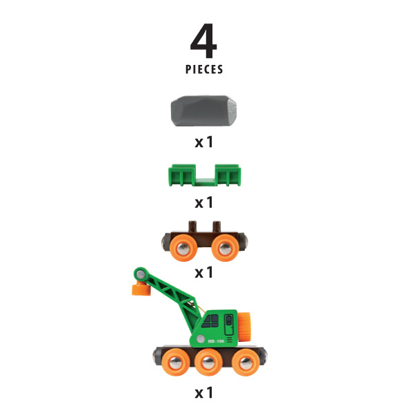 Weitere Ansicht: BRIO - Grüner Kranwagen mit Anhänger und Fracht | BRIO®