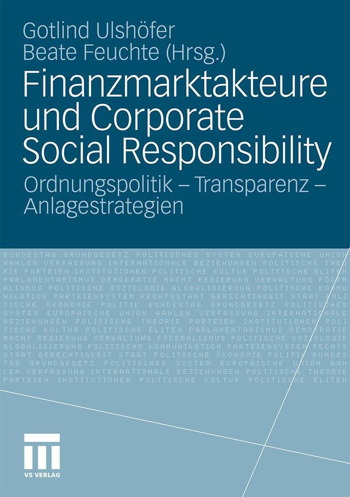 Produktbild: Finanzmarktakteure und Corporate Social Responsibility