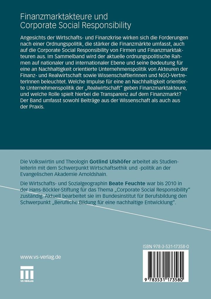 Weitere Ansicht: Finanzmarktakteure und Corporate Social Responsibility