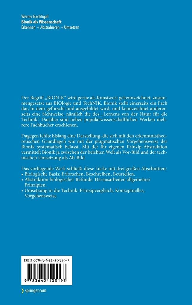 Weitere Ansicht: Bionik als Wissenschaft | Werner Nachtigall