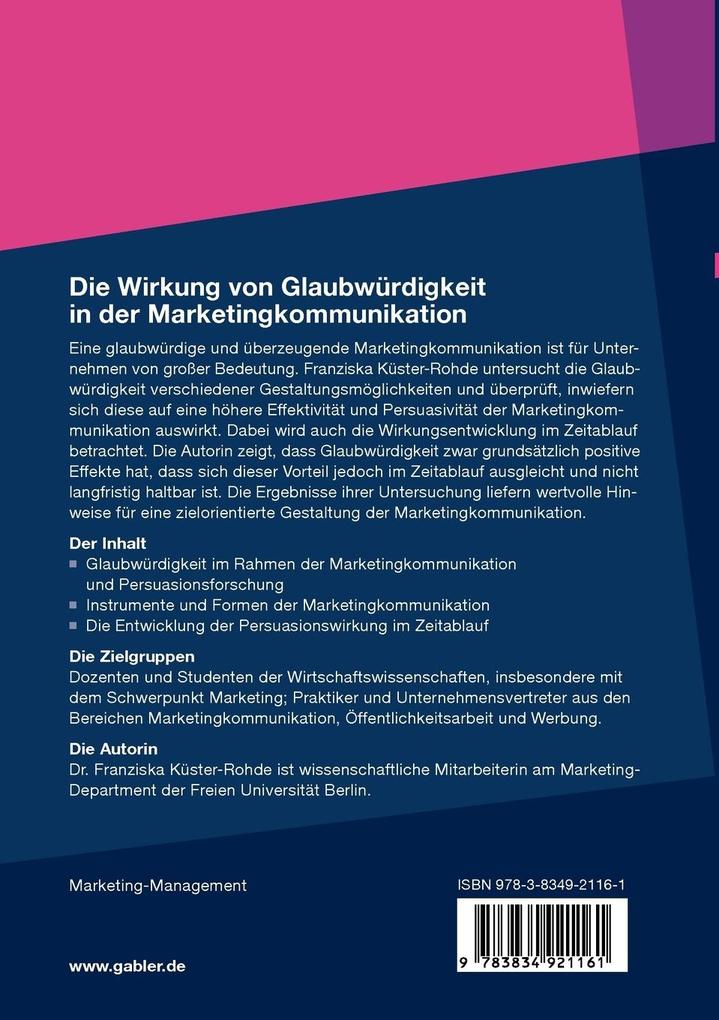 Weitere Ansicht: Die Wirkung von Glaubwürdigkeit in der Marketingkommunikation | Franziska Küster-Rohde