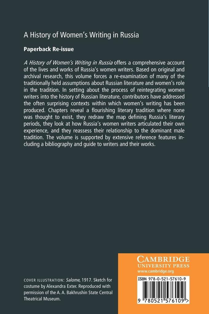 Weitere Ansicht: A History of Women's Writing in Russia