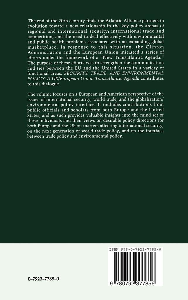 Weitere Ansicht: Security, Trade and Environmental Policy