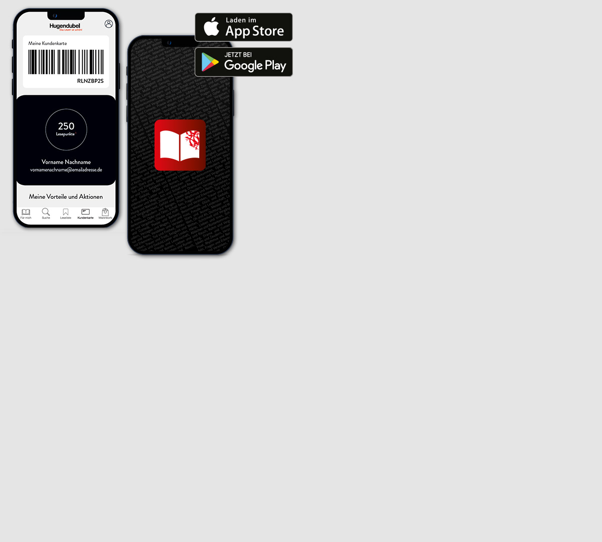 Ihre digitale Kundenkarte immer dabei - in der Hugendubel-App