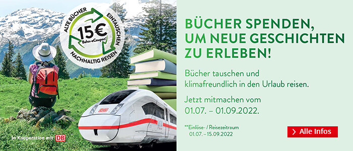 Bücher spenden und 15€-Bahngutschein sichern