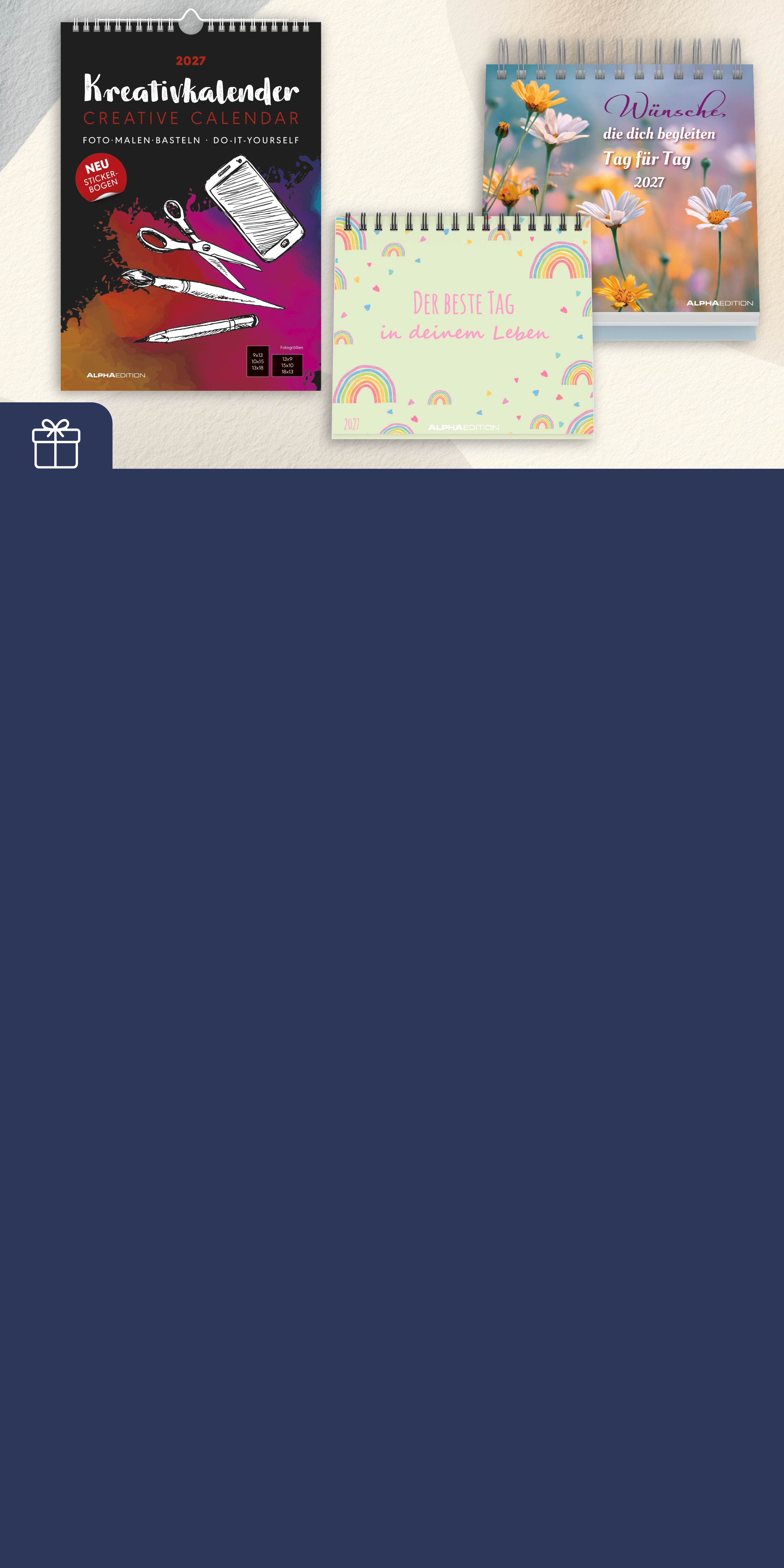 Kalender Geschenkideen & Bastelkalender